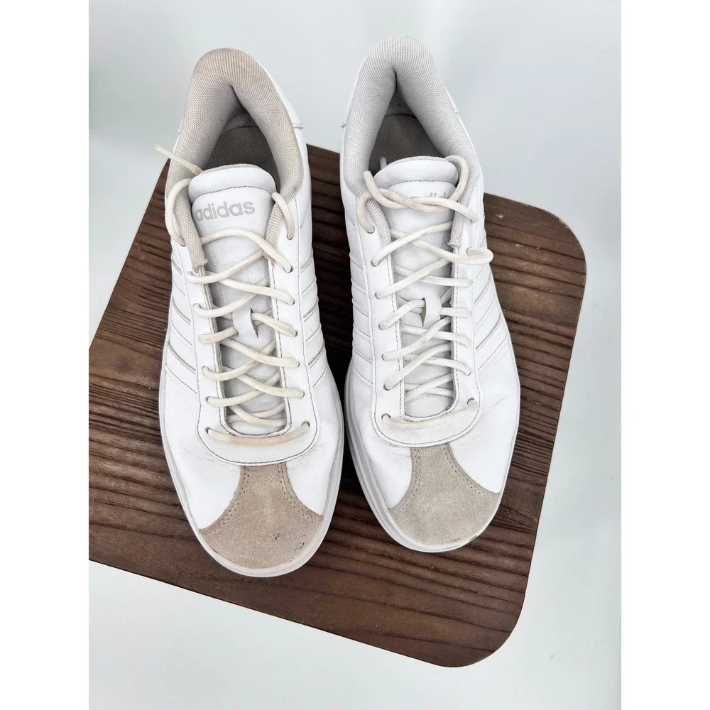 Adidas VL Court Bold White Wonder Quartz Platform Sneakers‎ Suede Size 9.5